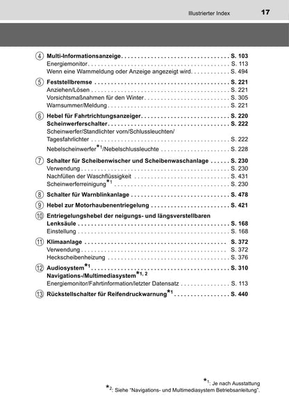 2015-2016 Toyota Auris Hybrid Touring Sports Owner's Manual | German