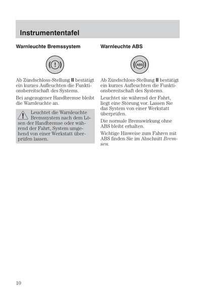 1999-2005 Ford Focus Owner's Manual | German