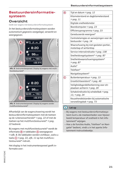 2015-2018 Audi A1 Owner's Manual | Dutch