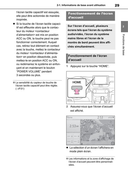 Toyota Touch Navigation Guide d'utilisation 2019