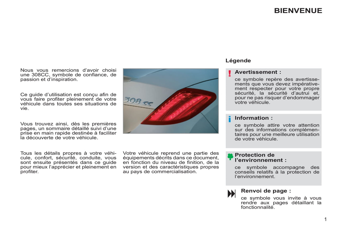 2013-2014 Peugeot 308 CC Owner's Manual | French