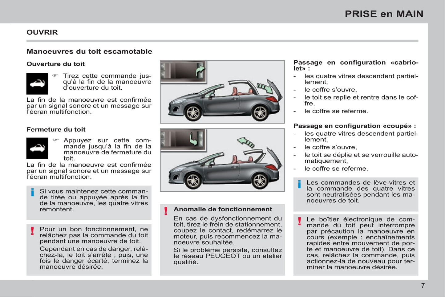 2013-2014 Peugeot 308 CC Owner's Manual | French