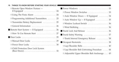 2007-2010 Chrysler Sebring Manuel du propriétaire | Anglais