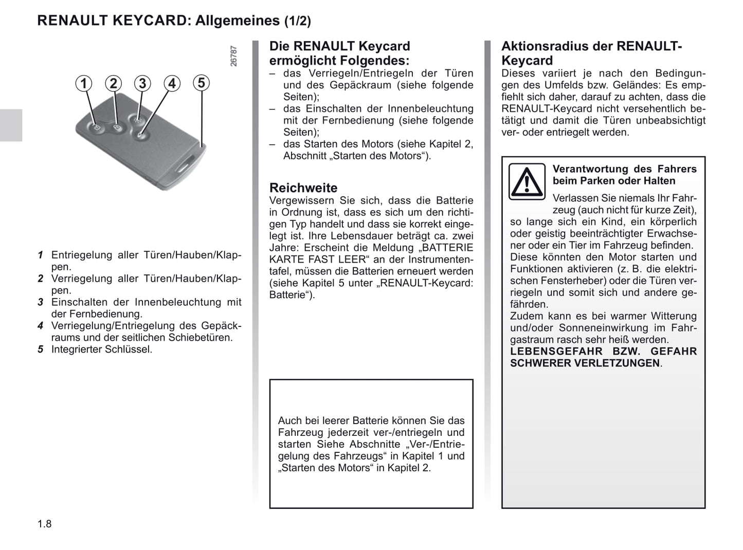 2019-2020 Renault Trafic Owner's Manual | German