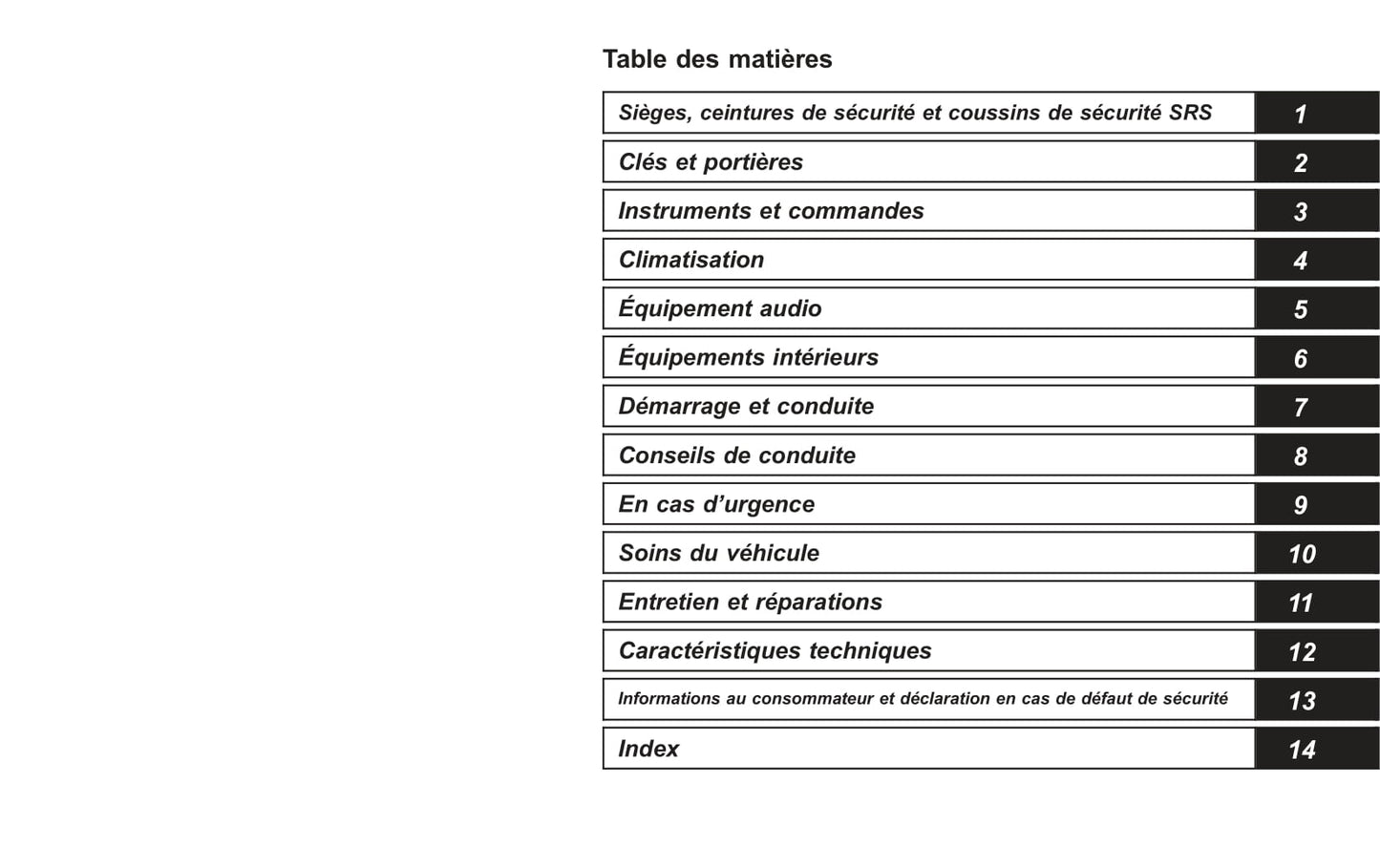 2008-2014 Subaru Tribeca Manuel du propriétaire | Français