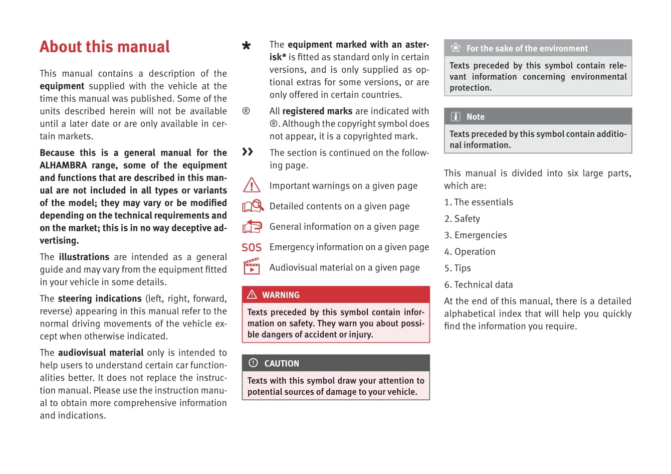 2015-2017 Seat Alhambra Owner's Manual | English