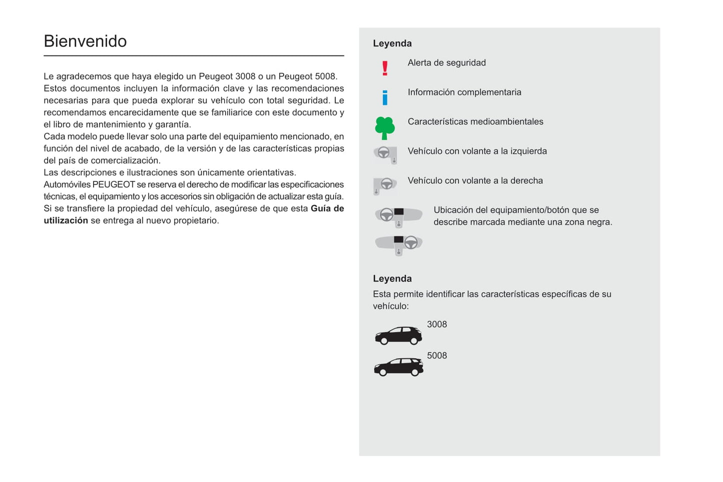 2019-2020 Peugeot 3008/5008/3008 Hybrid/3008 HYbrid4 Owner's Manual | Spanish