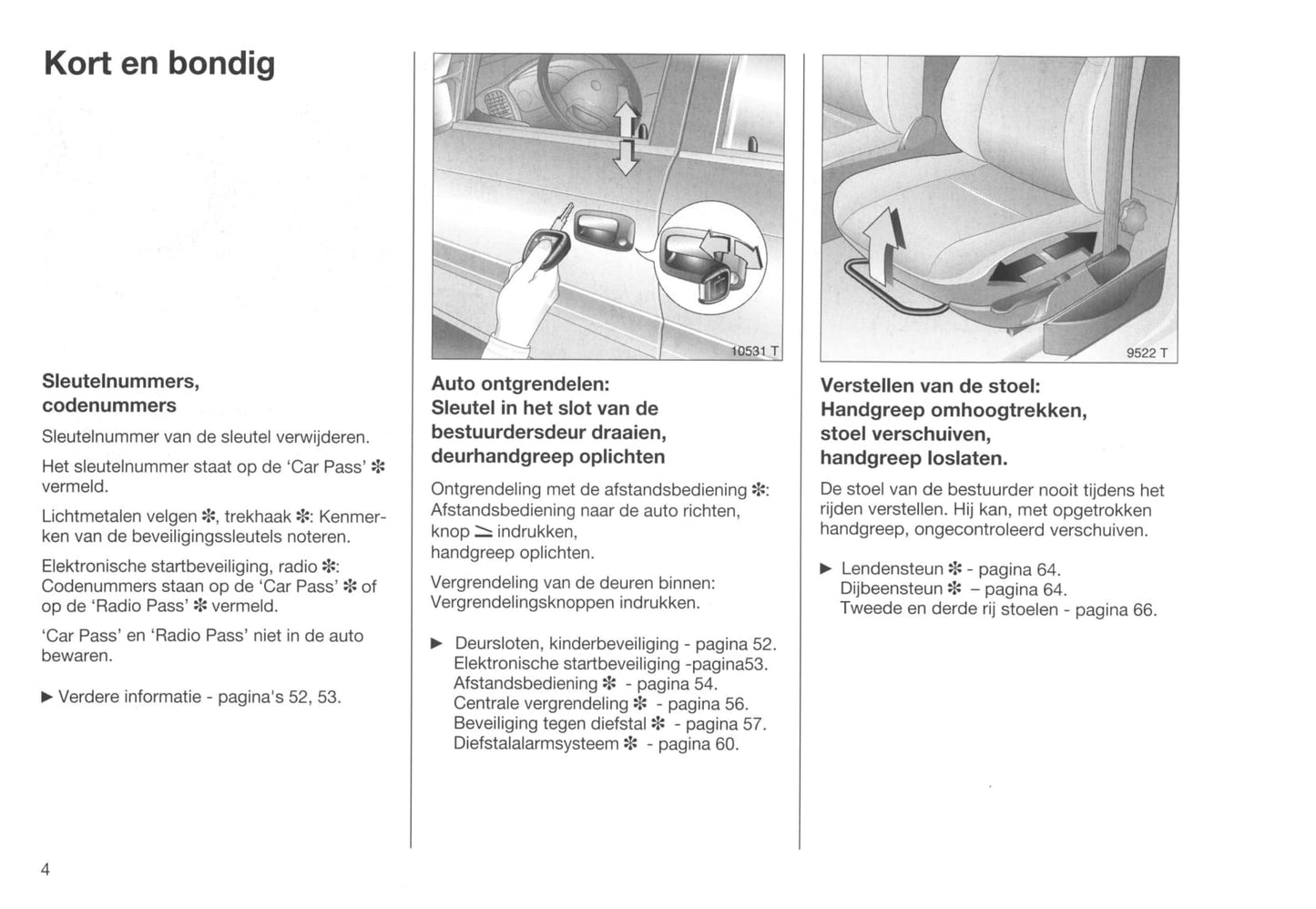 1999-2001 Opel Zafira Owner's Manual | Dutch