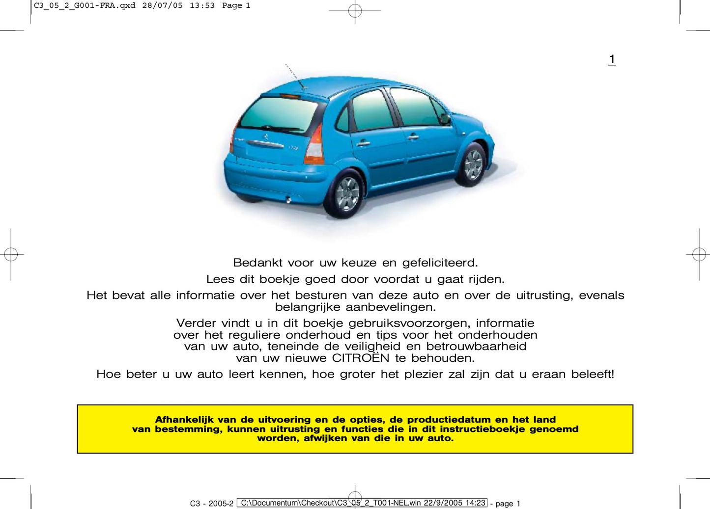 2005-2009 Citroën C3 Manuel du propriétaire | Néerlandais