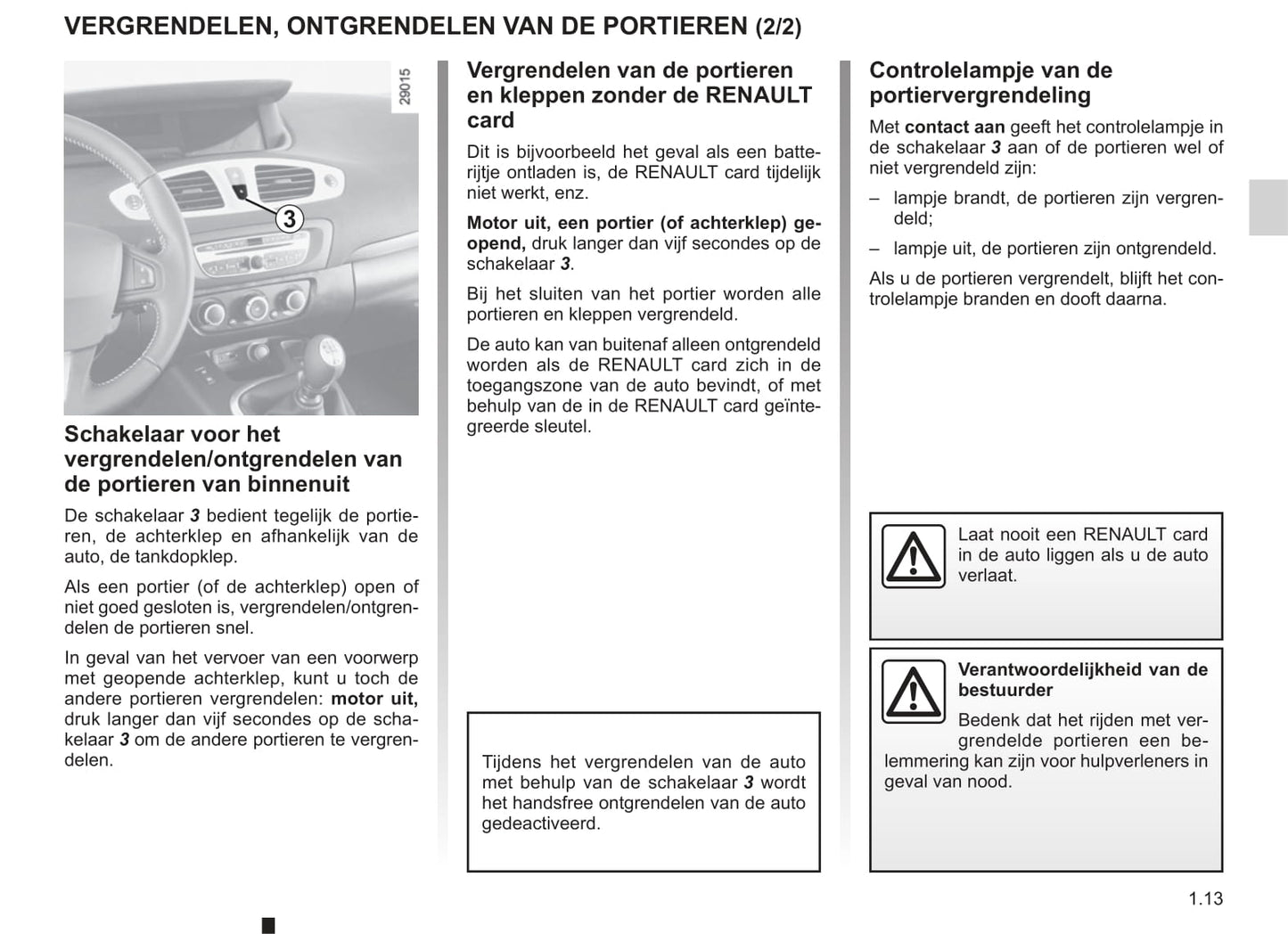 2011-2012 Renault Scénic Owner's Manual | Dutch