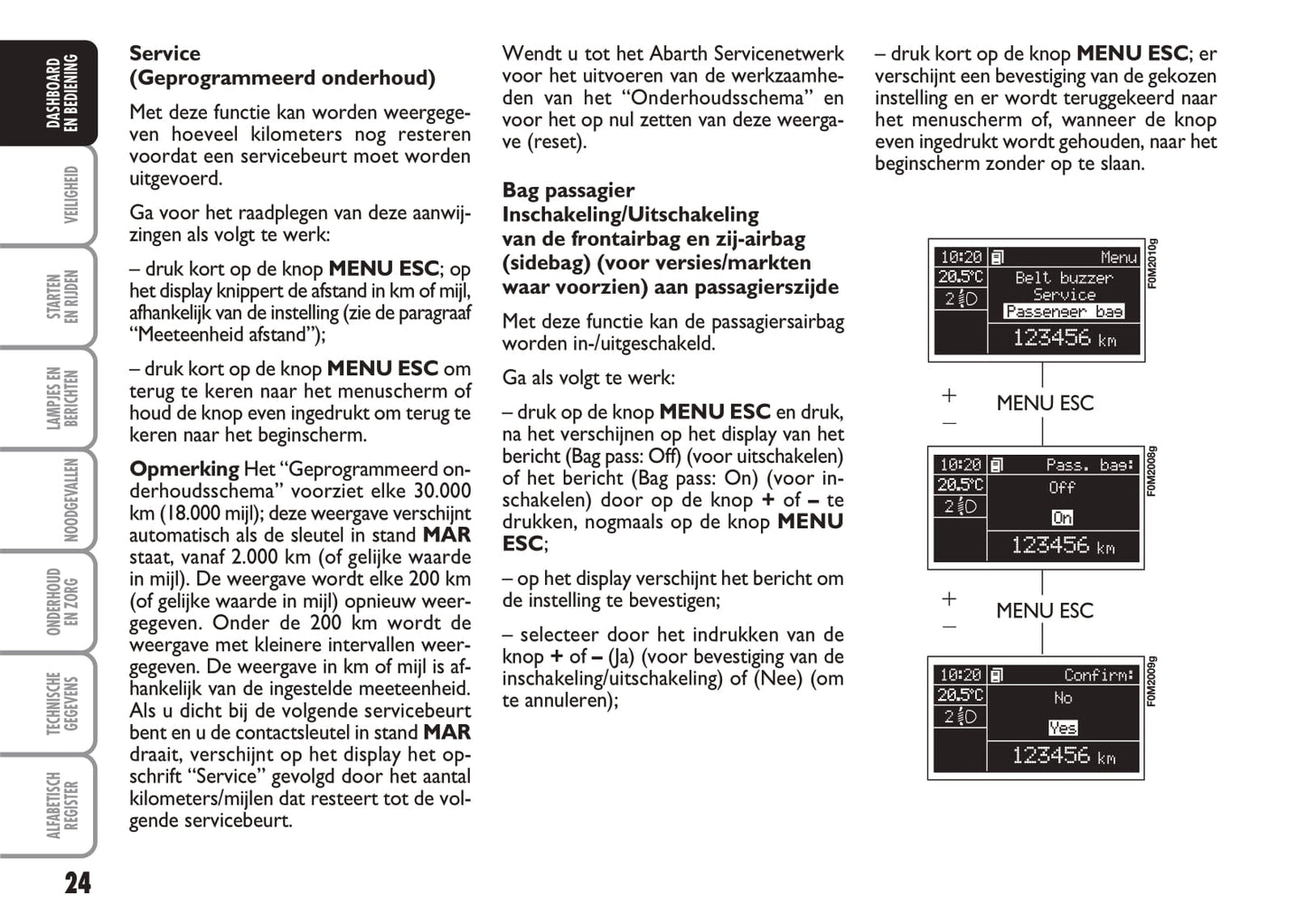 2007-2010 Abarth Grande Punto Owner's Manual | Dutch