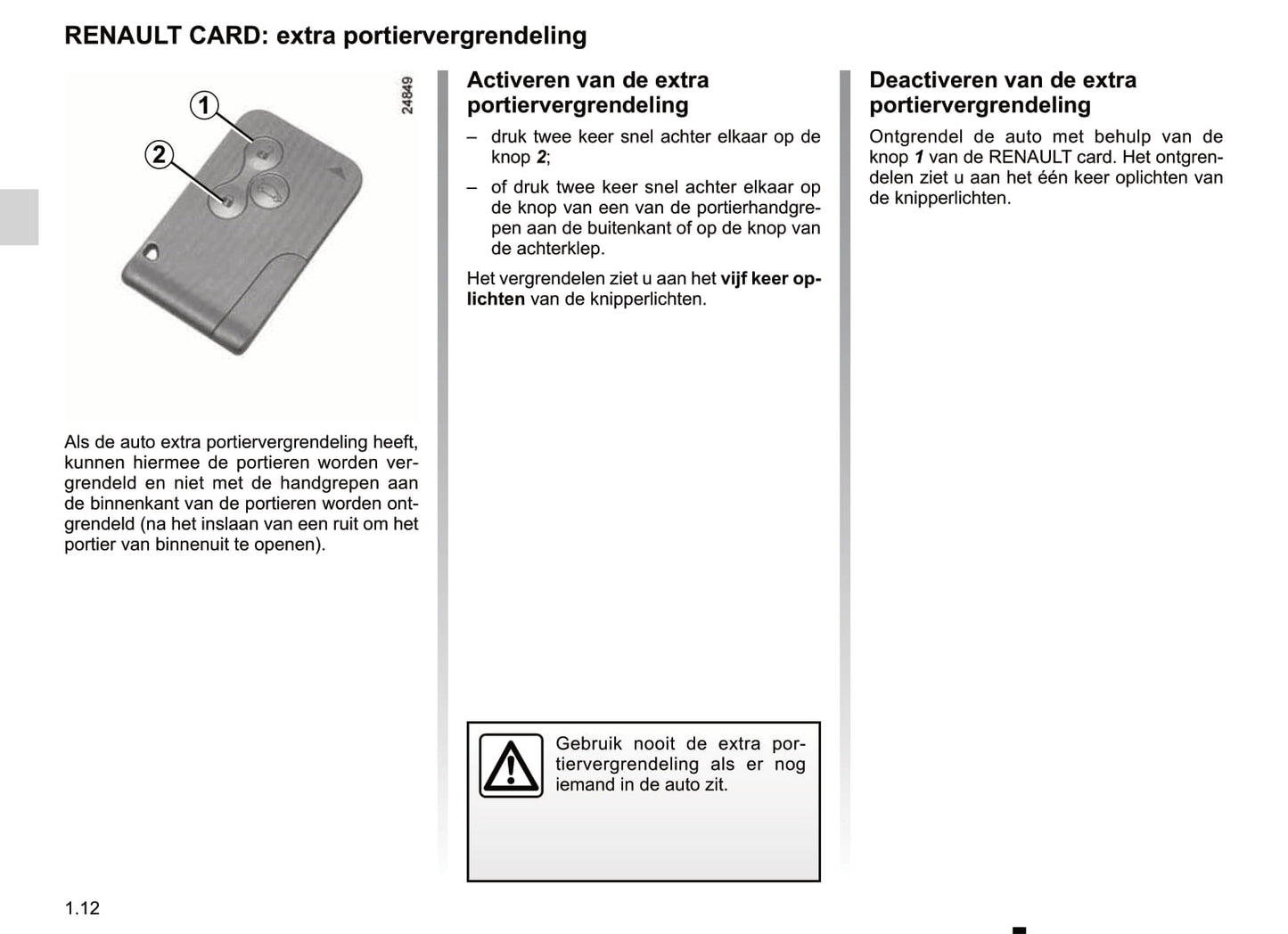 2012 Renault Clio Owner's Manual | Dutch