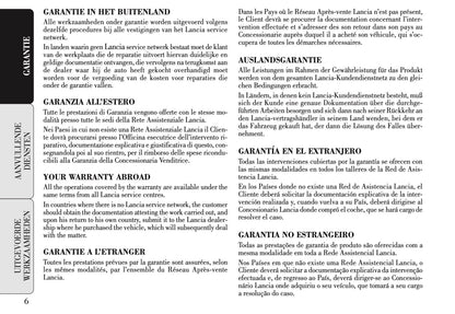 Lancia Garantieboekje 2012