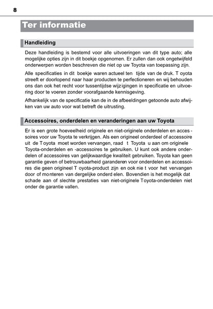 2013-2015 Toyota Auris Manuel du propriétaire | Néerlandais
