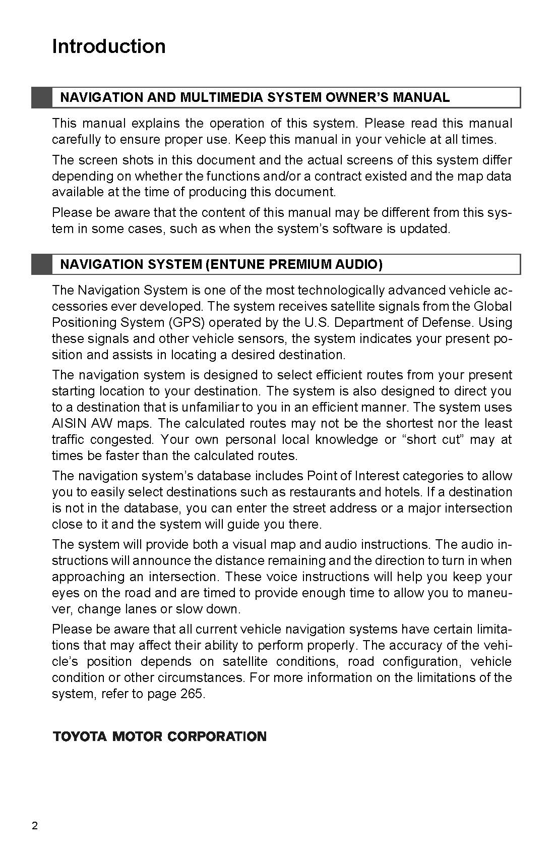 Toyota Camry Hybrid Navigation And Multimedia System Owner's Manual 2017