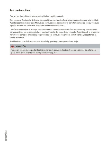 2018-2023 Audi A1 Sportback/A1 citycarver Owner's Manual | Spanish