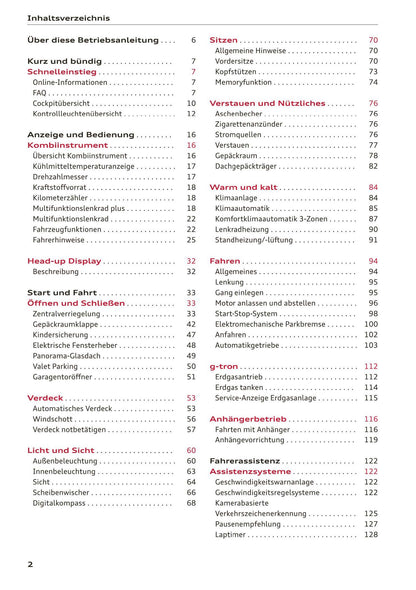 2017-2020 Audi A5/A5 Cabriolet/A5 Coupé/A5 Sportback/A5 Sportback g-tron Owner's Manual | German