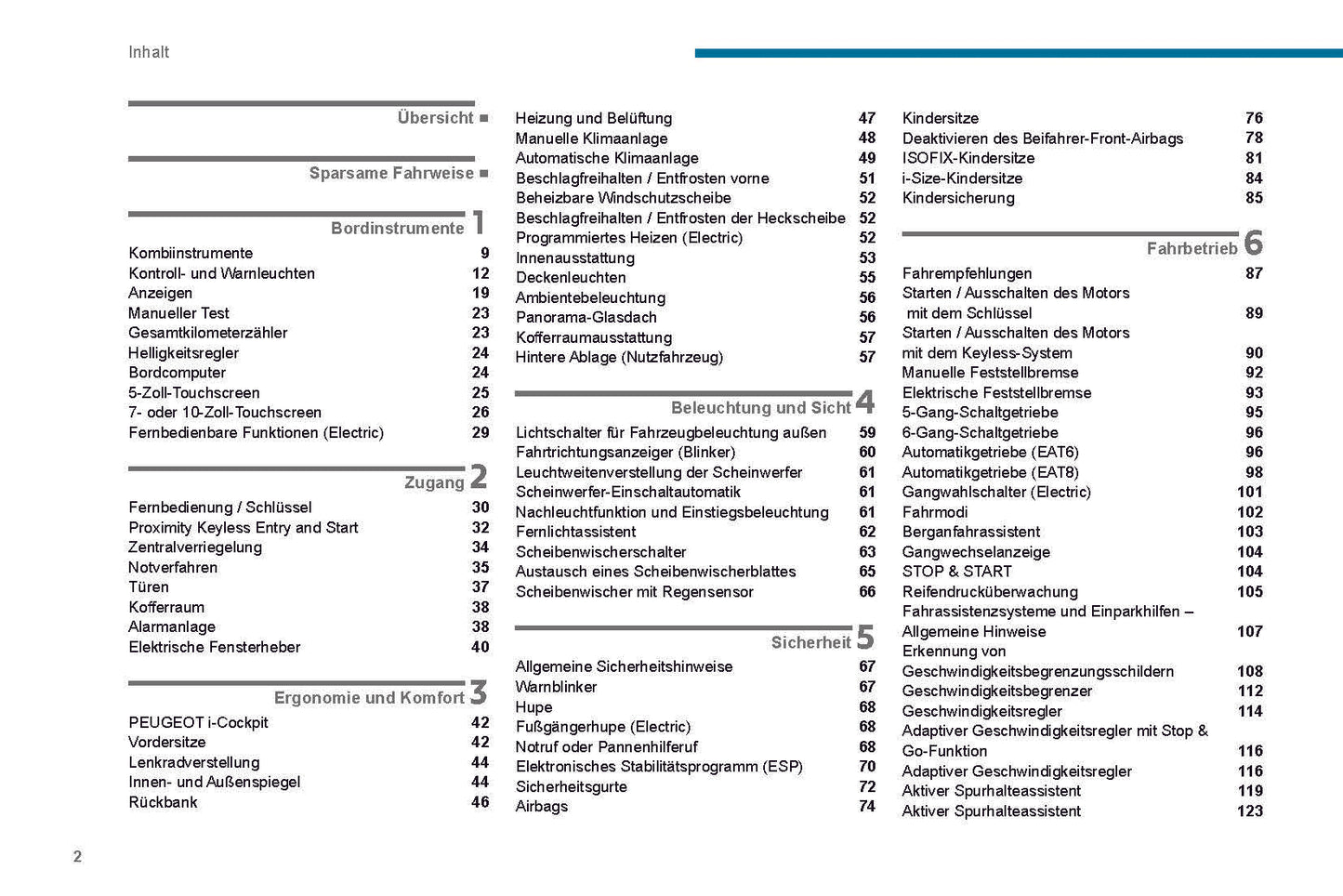 2019-2020 Peugeot 208/e-208 Owner's Manual | German