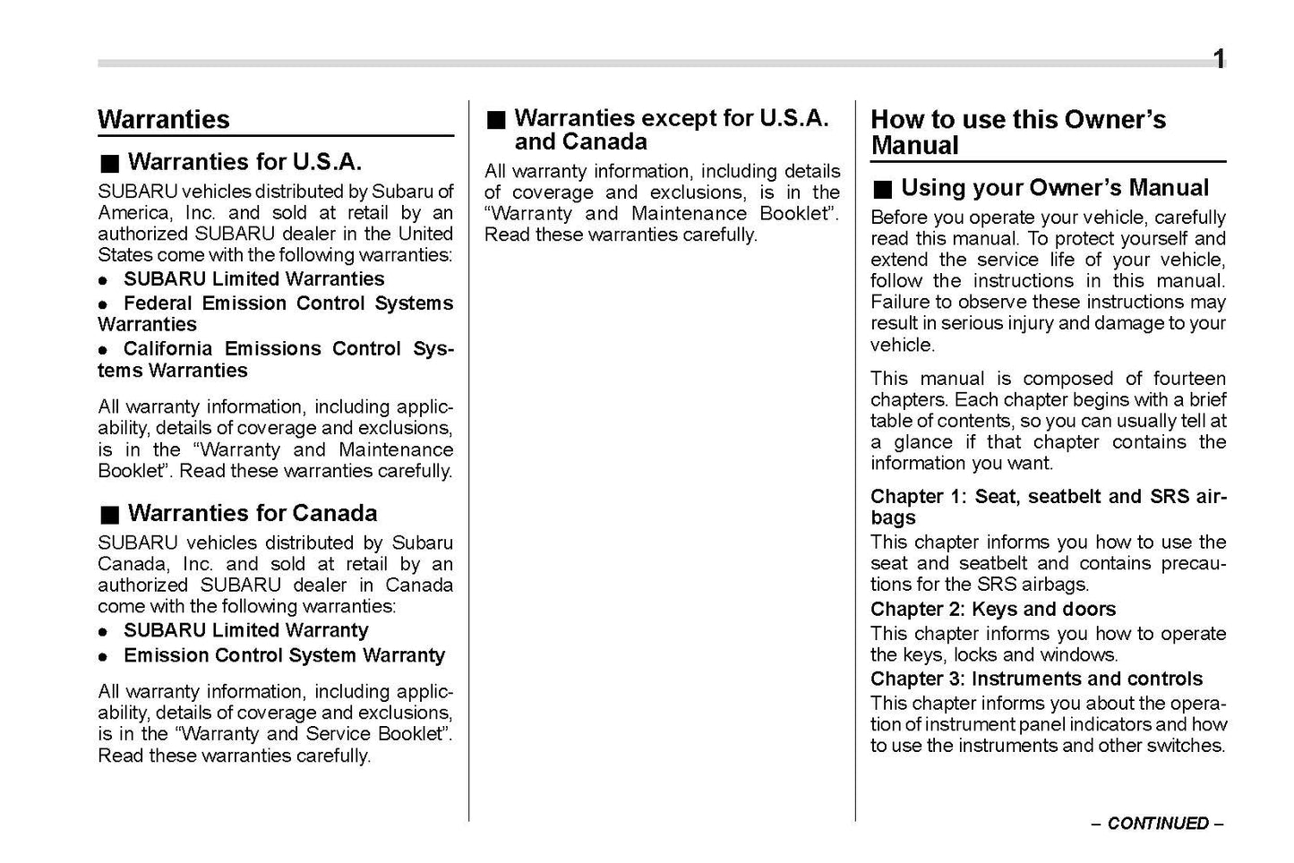 2022 Subaru Crosstrek Owner's Manual | English