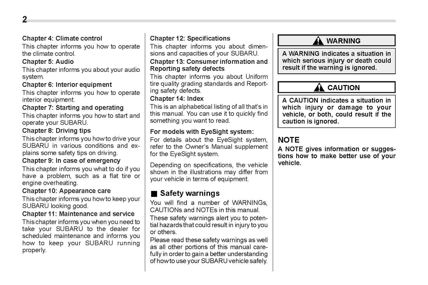 2021 Subaru Crosstrek Owner's Manual | English