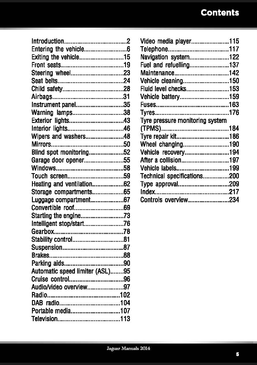 2015 Jaguar F-Type Owner's Manual | English