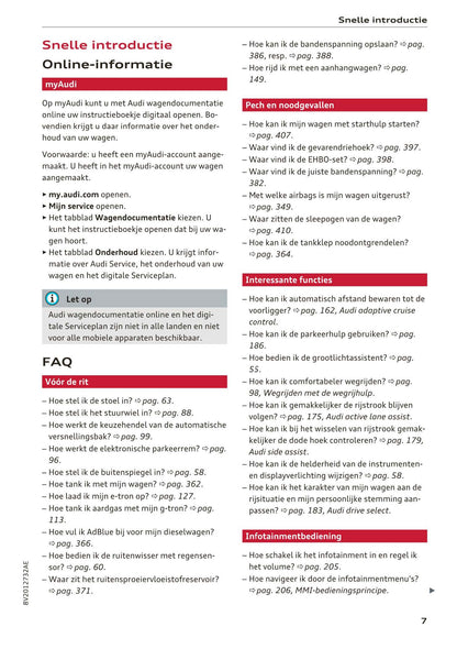2017-2018 Audi A3/S3/RS 3 Owner's Manual | Dutch