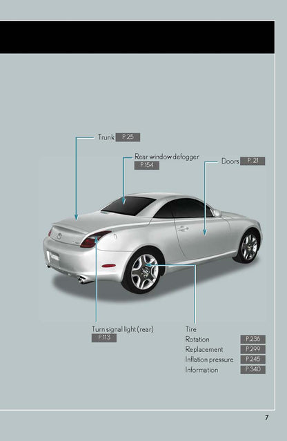 2008 Lexus SC Manuel du propriétaire | Anglais