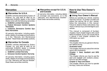2021 Subaru Legacy/Outback Owner's Manual | English
