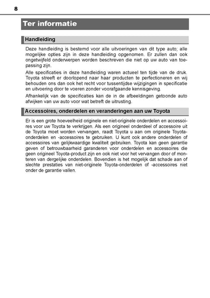 2019-2020 Toyota Yaris Hyrbid Owner's Manual | Dutch