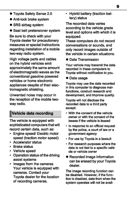 2021 Toyota RAV4 Hybrid Owner's Manual | English