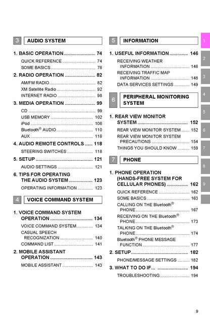 Toyota Camry Hybrid Navigation And Multimedia System Owner's Manual 2017