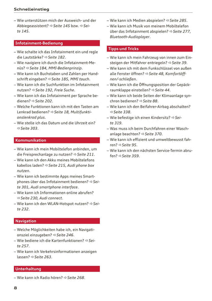2017-2020 Audi A5/A5 Cabriolet/A5 Coupé/A5 Sportback/A5 Sportback g-tron Owner's Manual | German