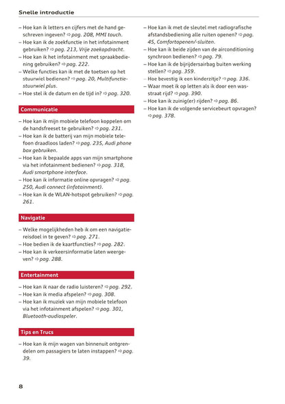 2017-2018 Audi A3/S3/RS 3 Owner's Manual | Dutch