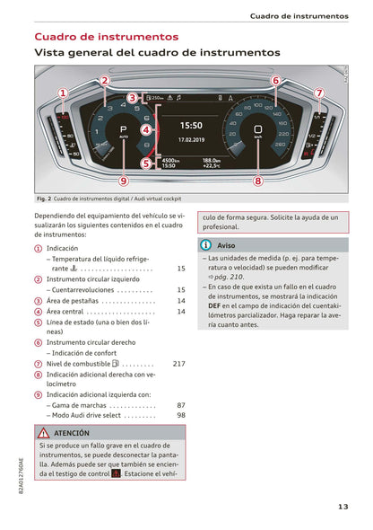 2018-2023 Audi A1 Sportback/A1 citycarver Owner's Manual | Spanish