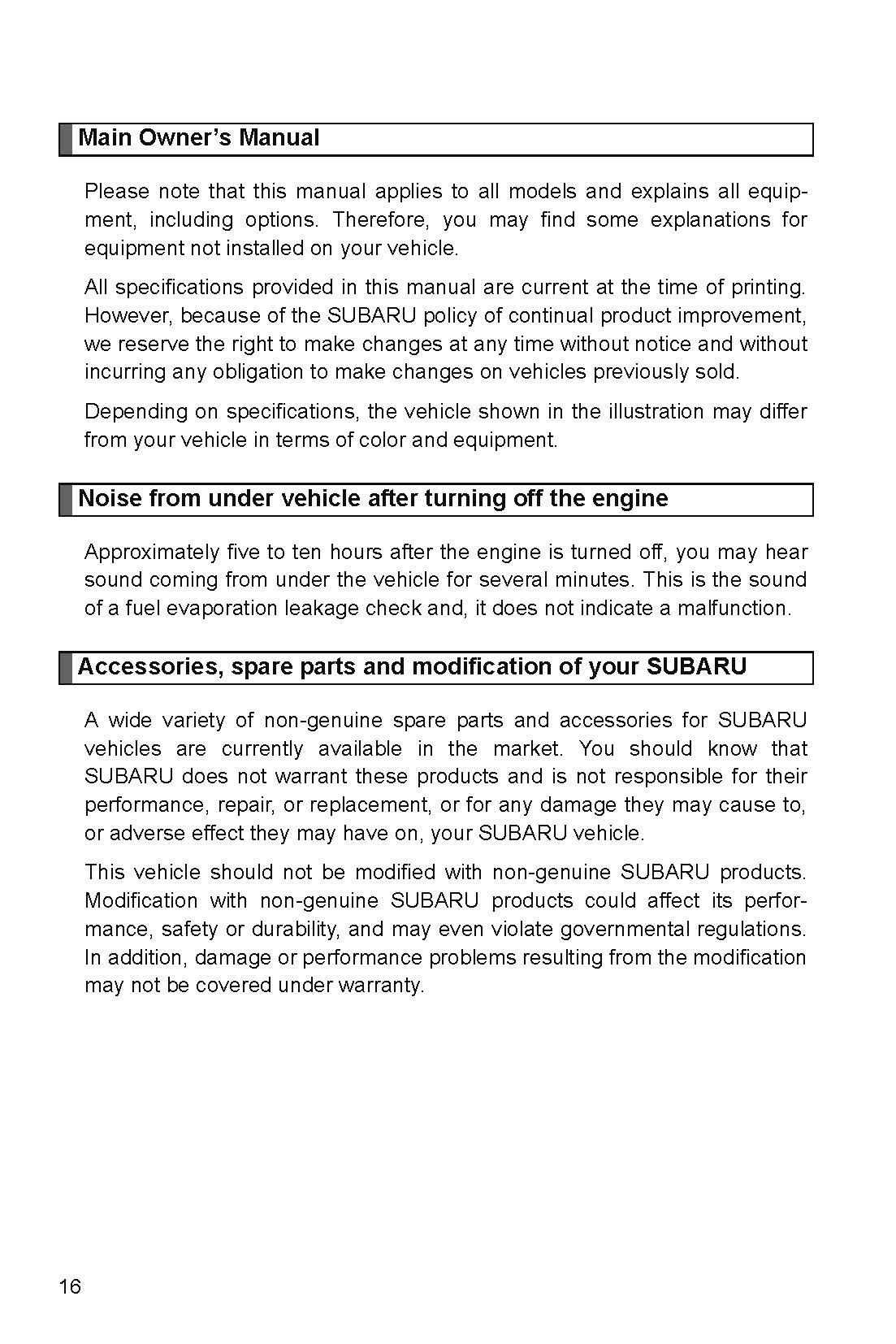 2018 Subaru BRZ Owner's Manual | English