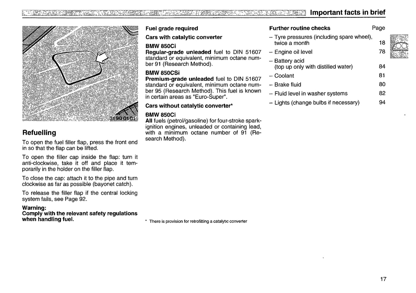 1993 BMW 8 Series Owner's Manual | English