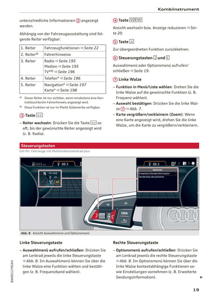 2017-2020 Audi A5/A5 Cabriolet/A5 Coupé/A5 Sportback/A5 Sportback g-tron Owner's Manual | German