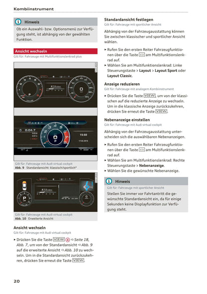 2017-2020 Audi A5/A5 Cabriolet/A5 Coupé/A5 Sportback/A5 Sportback g-tron Owner's Manual | German