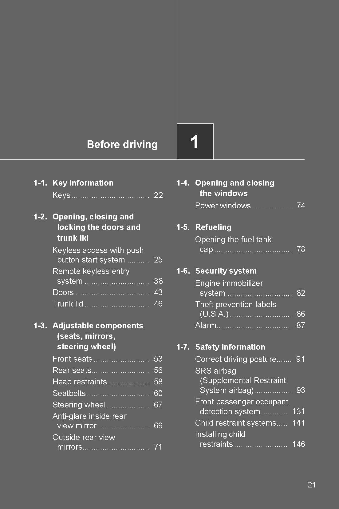 2020 Subaru BRZ Owner's Manual | English