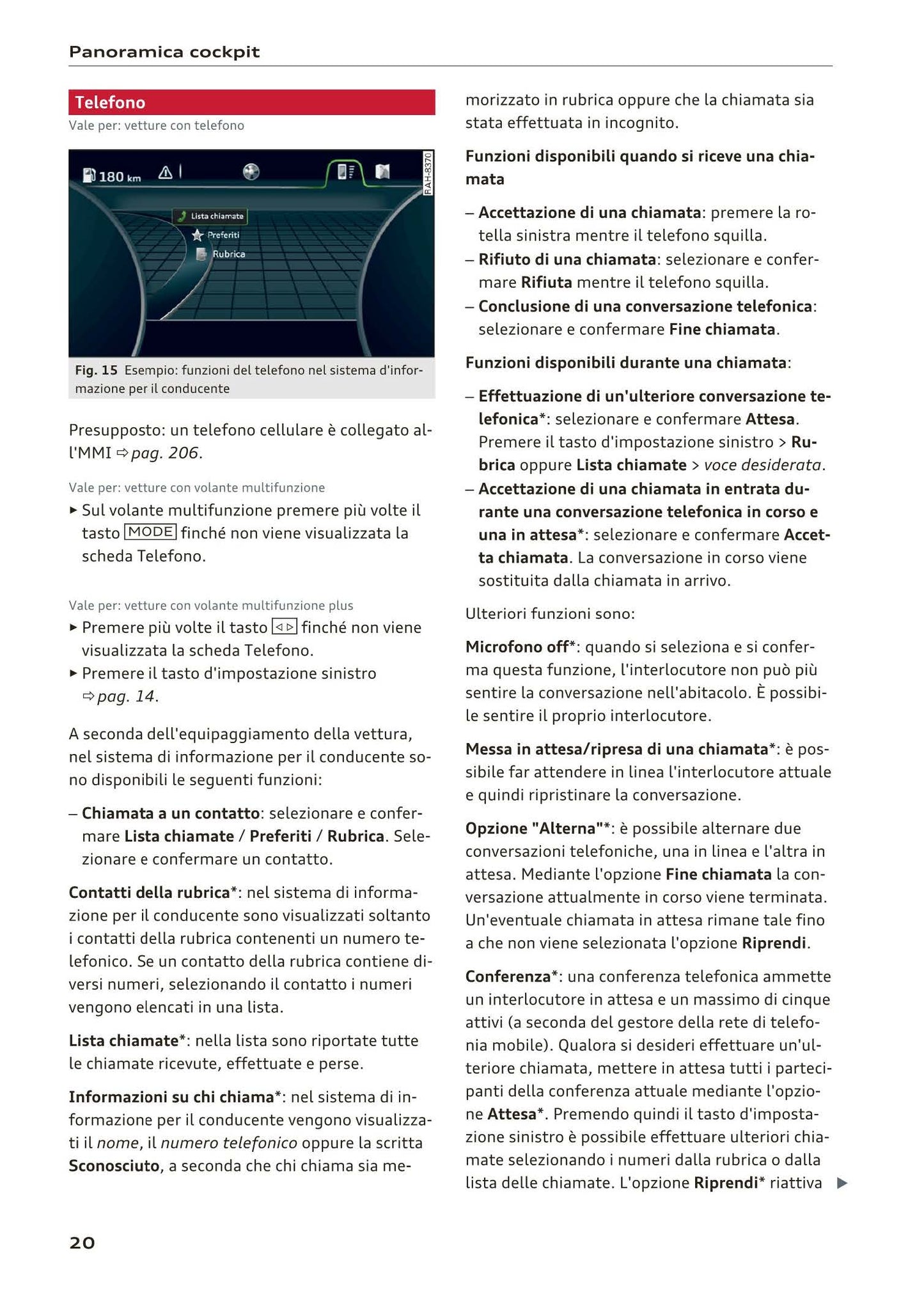 2015-2019 Audi A4 Manuel du propriétaire | Italien