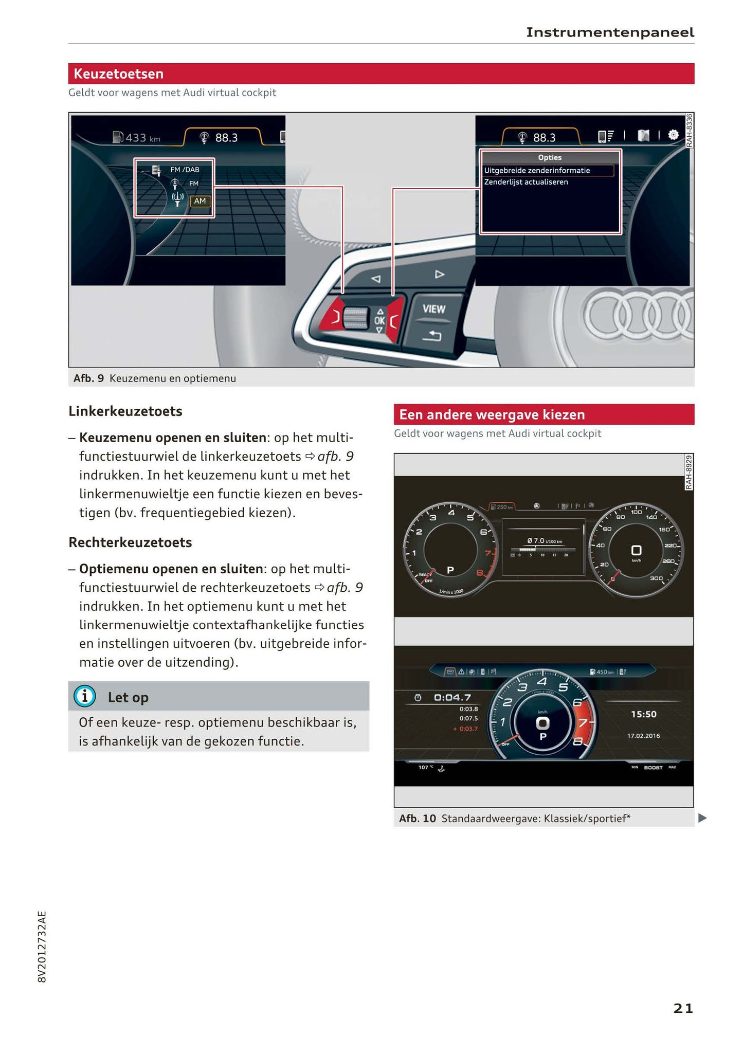 2017-2018 Audi A3/S3/RS 3 Owner's Manual | Dutch