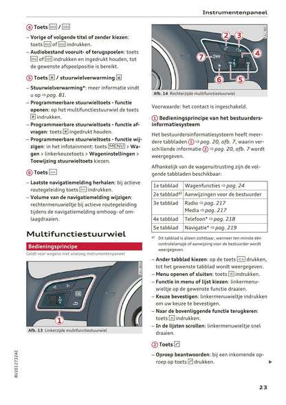 2017-2018 Audi A3/S3/RS 3 Owner's Manual | Dutch